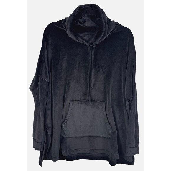 Koolaburra by UGG Women's XS Top‎ Soft Black Oversized Loungewear Velour Velvet - Picture 1 of 9